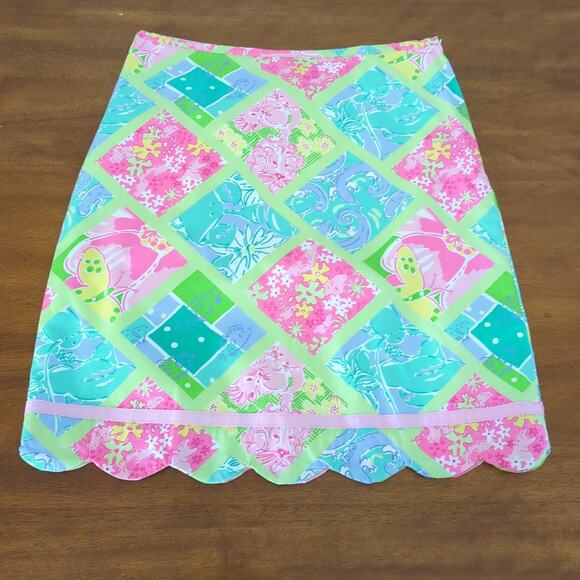 Lilly Pulitzer girls scalloped surf and patch skirt size 14 EUC - Picture 1 of 7